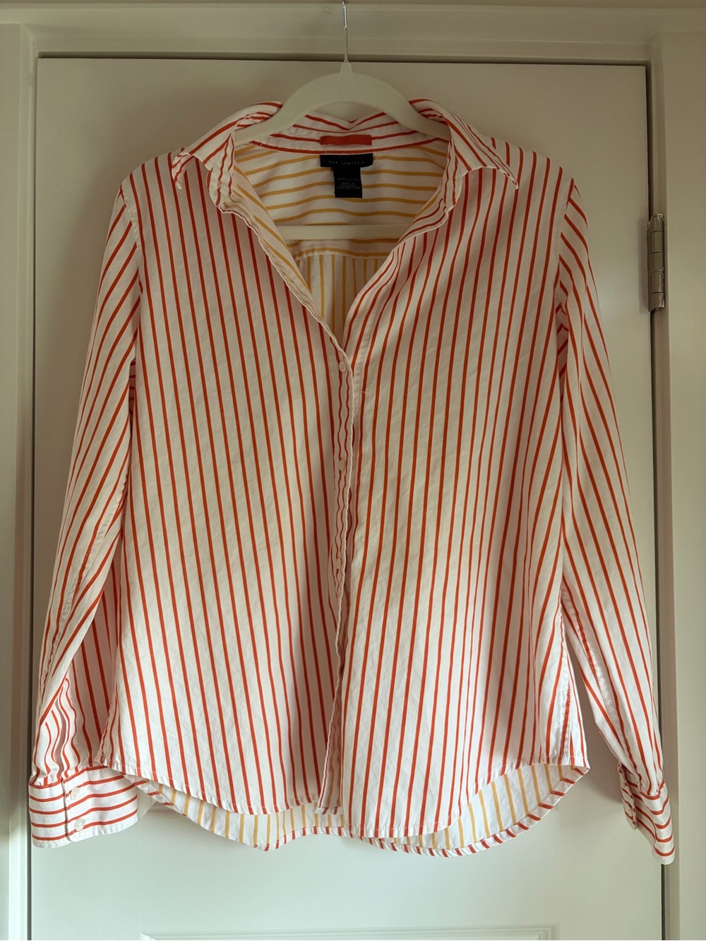 The Limited White Shirt with Orange and Yellow Stripes